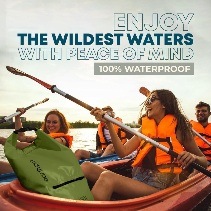 Earth Pak Waterproof Dry Bag with Zippered Pocket - Waterproof Dry Bag Backpack Keeps Gear Dry for Boating, Camping, Fishing, Beach Drybag, Kayak Accessories - Dry Bags Waterproof with Phone Case 20L - Image 3